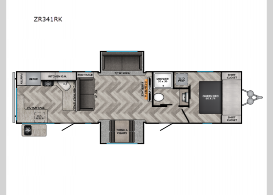 Floorplan - 2024 Zinger ZR341RK Travel Trailer