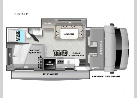 Floorplan - 2024 Forester LE 2151SLE Chevy Motor Home Class C