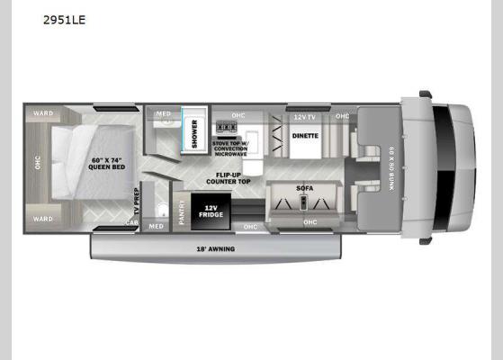 Floorplan - 2024 Forester LE 2951LE Ford Motor Home Class C