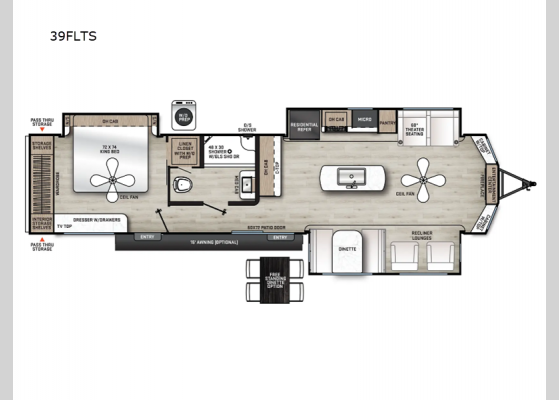 Floorplan - 2024 Aurora 39FLTS Destination Trailer