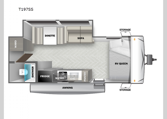 Floorplan - 2024 Wildwood Select T197SS Travel Trailer