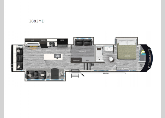 Floorplan - 2023 Bighorn 3883MD Fifth Wheel