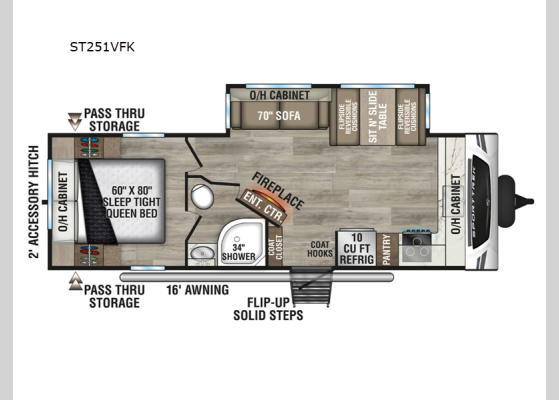 Floorplan - 2025 SportTrek ST251VFK Travel Trailer