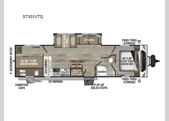 Floorplan - 2025 SportTrek ST301VTQ Travel Trailer