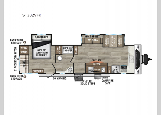 Floorplan - 2025 SportTrek ST302VFK Travel Trailer