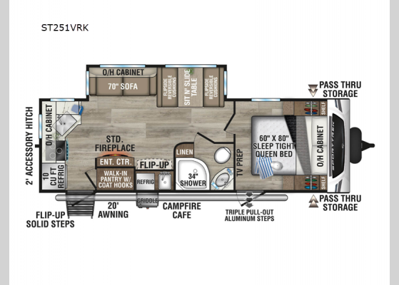 Floorplan - 2025 SportTrek ST251VRK Travel Trailer