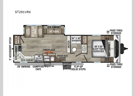 Floorplan - 2025 SportTrek ST291VRK Travel Trailer