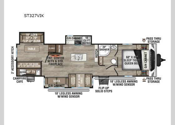 Floorplan - 2025 SportTrek ST327VIK Travel Trailer