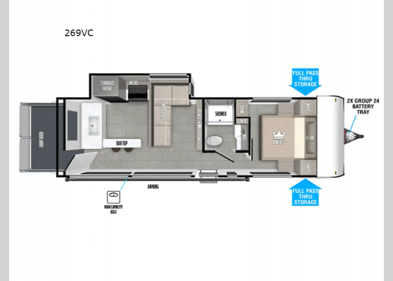 Floorplan - 2025 Wildwood FSX 269VC Travel Trailer