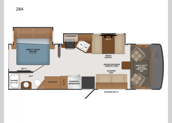 Floorplan - 2025 Flair 28A Motor Home Class A