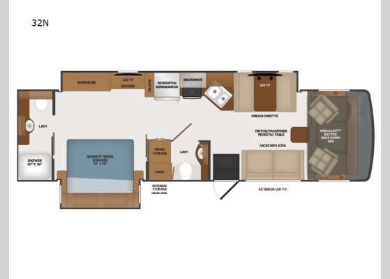 Floorplan - 2025 Flair 32N Motor Home Class A