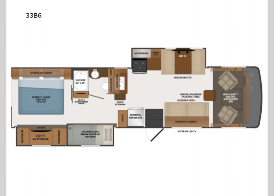 Floorplan - 2025 Flair 33B6 Motor Home Class A