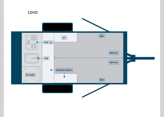 Floorplan - 2025 Compact 10HD Teardrop Trailer