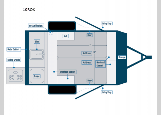 Floorplan - 2025 Compact 10ROK Teardrop Trailer