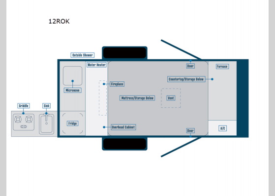 Floorplan - 2025 Compact 12ROK Teardrop Trailer