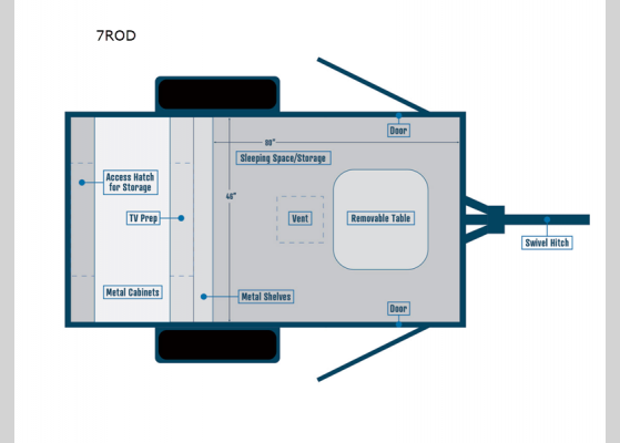 Floorplan - 2025 Compact 7ROD Teardrop Trailer