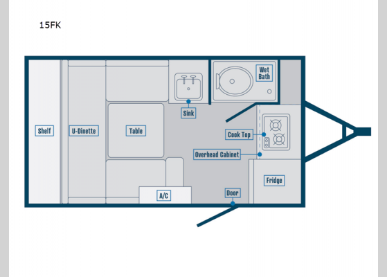 Floorplan - 2025 Standard 15FK Teardrop Trailer