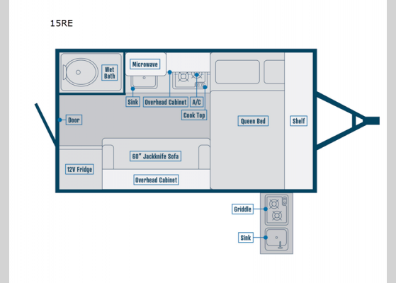 Floorplan - 2025 Standard 15RE Teardrop Trailer