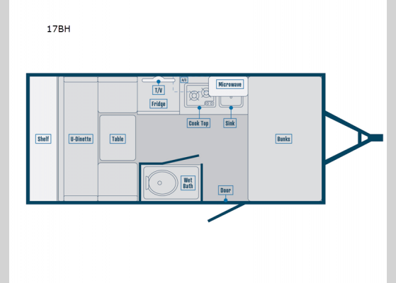 Floorplan - 2025 Standard 17BH Teardrop Trailer