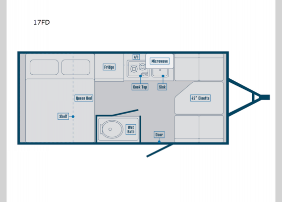 Floorplan - 2025 Standard 17FD Teardrop Trailer