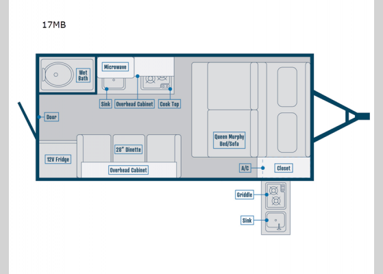 Floorplan - 2025 Standard 17MB Teardrop Trailer