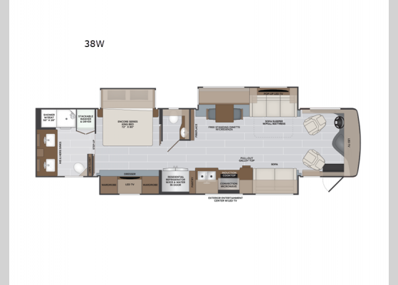 Floorplan - 2024 Endeavor 38W Motor Home Class A - Diesel