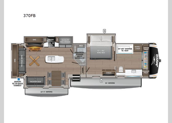 Floorplan - 2024 Eagle 370FB Fifth Wheel