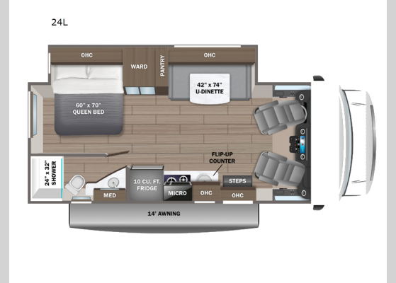 Floorplan - 2025 Melbourne 24L Motor Home Class C - Diesel