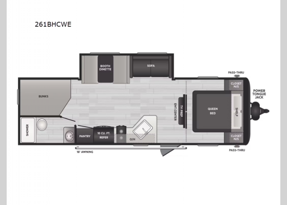 Floorplan - 2025 Springdale Classic 261BHCWE Travel Trailer