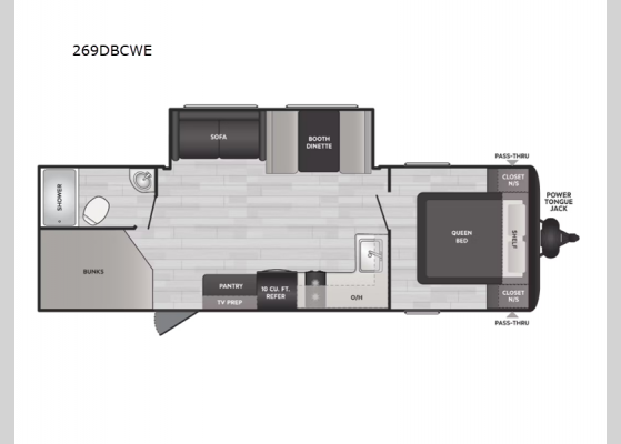 Floorplan - 2025 Springdale Classic 269DBCWE Travel Trailer