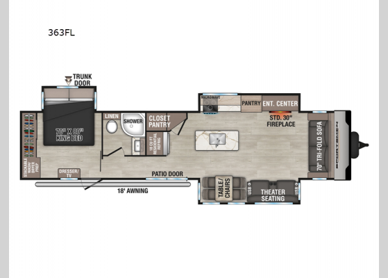 Floorplan - 2025 Sportsmen 363FL Destination Trailer