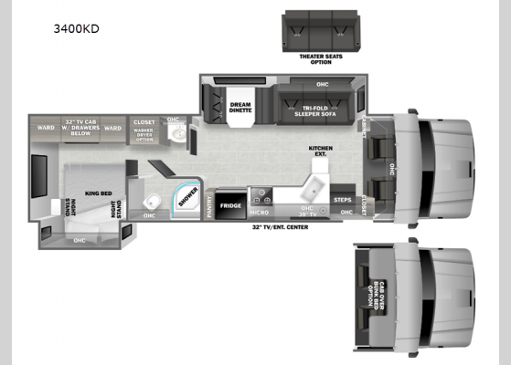 Floorplan - 2024 DynaQuest XL 3400KD Motor Home Super C - Diesel