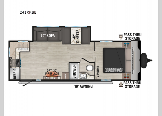 Floorplan - 2025 Sportsmen SE 241RKSE Travel Trailer