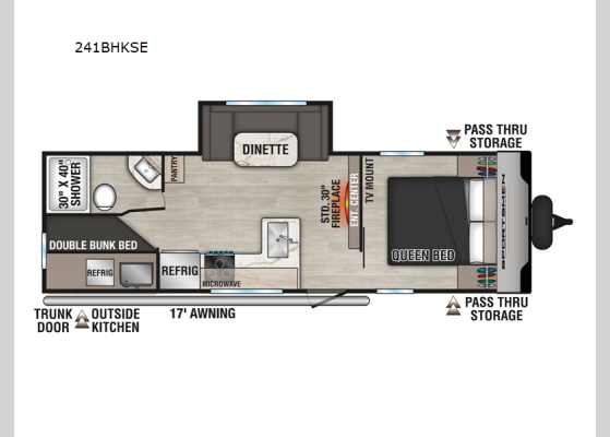 Floorplan - 2025 Sportsmen SE 241BHKSE Travel Trailer