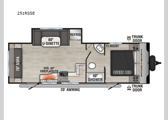 Floorplan - 2025 Sportsmen SE 251RSSE Travel Trailer