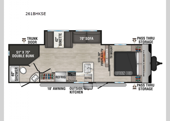 Floorplan - 2025 Sportsmen SE 261BHKSE Travel Trailer