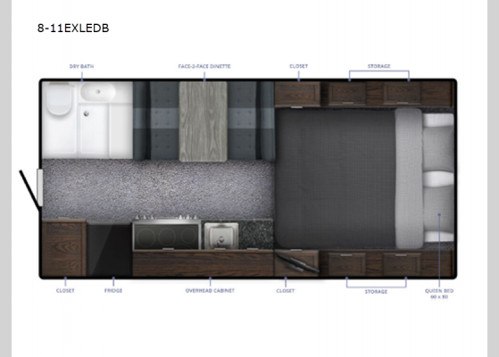 Floorplan - 2025 Limited Edition 8-11EXLEDB Truck Camper