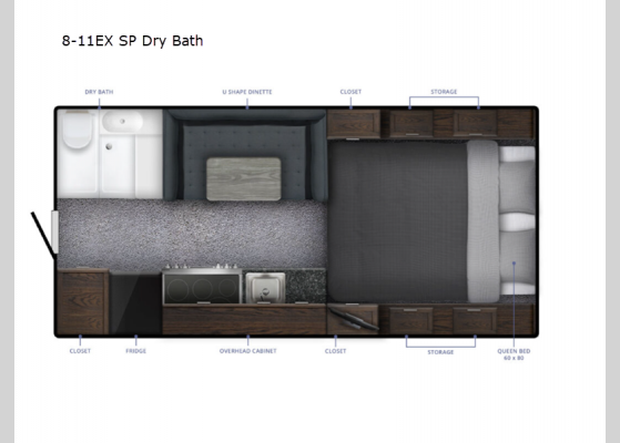 Floorplan - 2025 Sportsman Plus 8-11EX SP Dry Bath Truck Camper