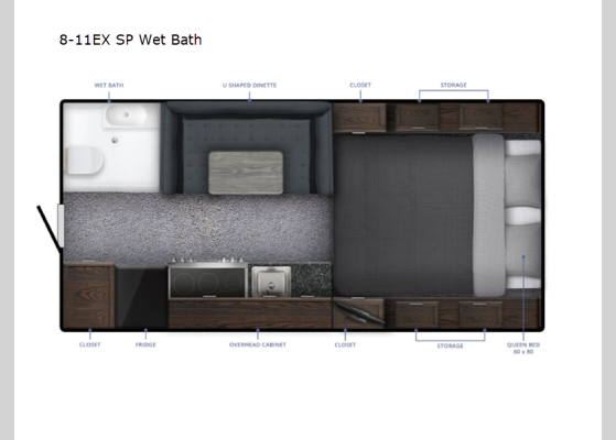 Floorplan - 2025 Sportsman Plus 8-11EX SP Wet Bath Truck Camper