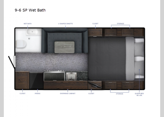 Floorplan - 2025 Sportsman Plus 9-6 SP Wet Bath Truck Camper