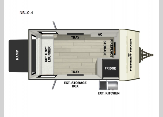 Floorplan - 2025 No Boundaries NB10.4 Toy Hauler Travel Trailer