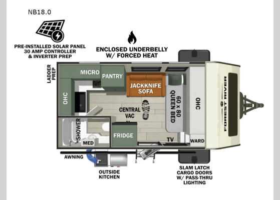 Floorplan - 2025 No Boundaries NB18.0 Travel Trailer