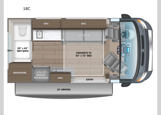 Floorplan - 2024 ARC 18C Motor Home Class B