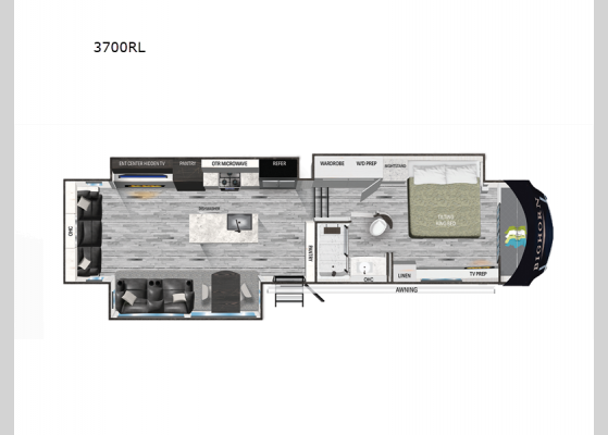 Floorplan - 2024 Bighorn 3700RL Fifth Wheel