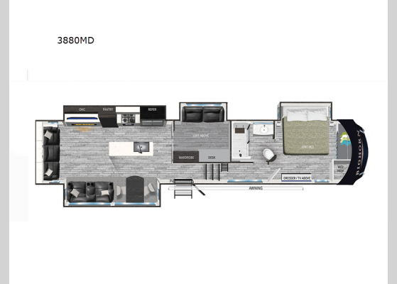 Floorplan - 2024 Bighorn 3880MD Fifth Wheel