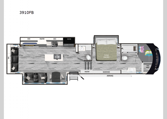 Floorplan - 2024 Bighorn 3910FB Fifth Wheel