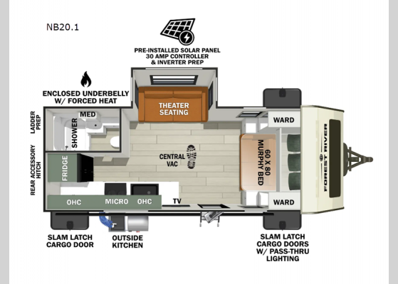 Floorplan - 2025 No Boundaries NB20.1 Travel Trailer