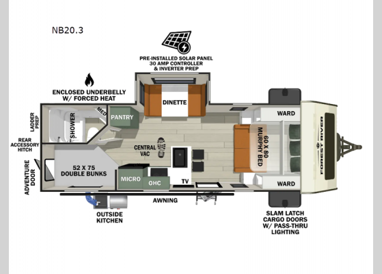 Floorplan - 2025 No Boundaries NB20.3 Travel Trailer