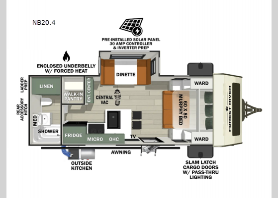 Floorplan - 2025 No Boundaries NB20.4 Travel Trailer