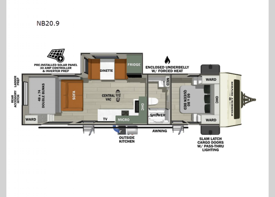 Floorplan - 2025 No Boundaries NB20.9 Travel Trailer